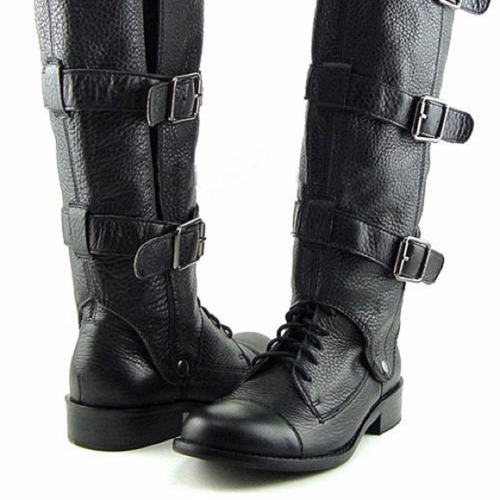 Juicy Couture Charmer Knee High Ankle Boots Moto Biker Chic Convertible Rare 9